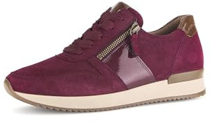 Gabor Damen Low-Top Sneaker, Frauen Halbschuhe,Business,Freizeit,straßenschuhe,Strassenschuhe,Sportschuhe,aubergine/Wood,38.5 EU / 5.5 UK