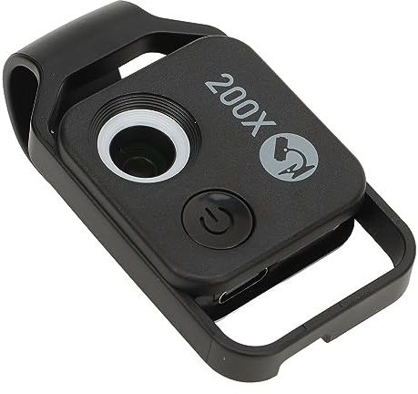 200X HD-Taschenmikroskop mit CPL-Objektiv, Handy-Clip-Mikroskop für Lehrexperimente, Eingebauter 200X HD-Taschenmikroskop