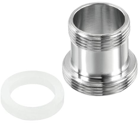 Unifizz M22*1.0 Male to M18*1.0 Male Thread Faucet Adapter, Chromed Aerator Connector Fitting for Garden Hose Water Filter Pipe, Silver