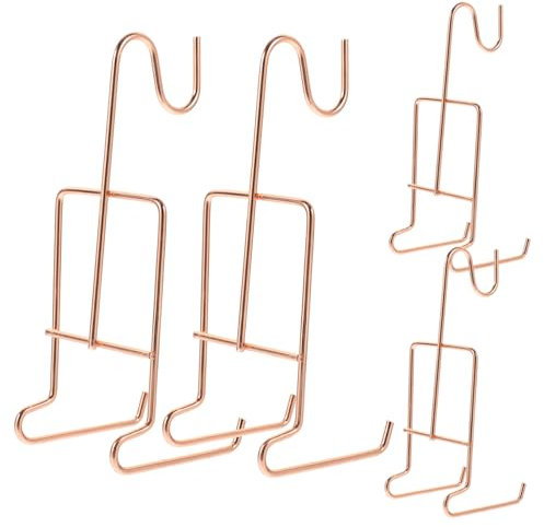 CRILSTYLEO 4pcs Metal Cup Saucer Holder Stand Elegant Rose Gold Coffee Mug Display Rack Tea Cup Storage Rack Home Decor