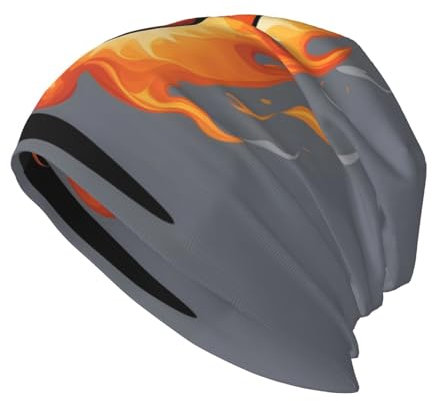 Damen Herren Beanie Mütze Basketball In Flammen Mütze Haube Bini Warme Basic Beanie Weich Watch Hat Für Winter Winter Ausflüge