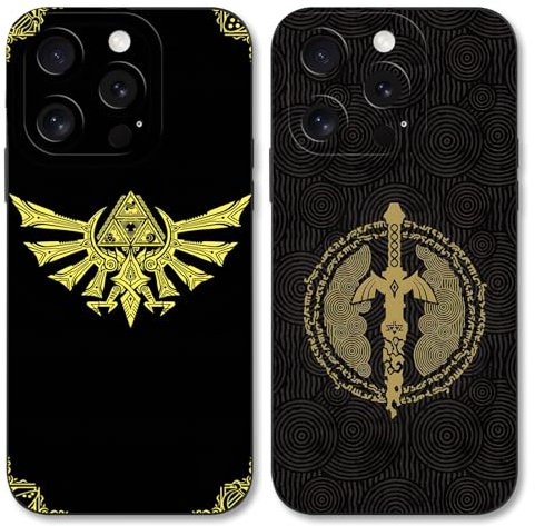 nurkorki 2 Stück Cartoon Anime Handyhülle für iPhone 12 6.1, Cool The Legend of Zelda Muster Design Schutzhülle Weich TPU Silikon Stoßfest Bumper Case, Totems