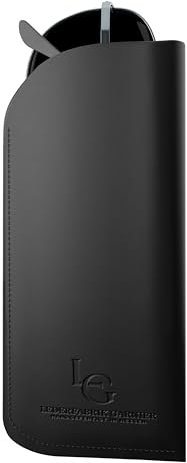 Lederfabrik Garnier® Brillenetui Schwarz - Weiches Kunstleder mit Samt-Innenfutter - Langlebig & Handgefertigt, Brillenhülle - Nachhaltig & Made in Germany