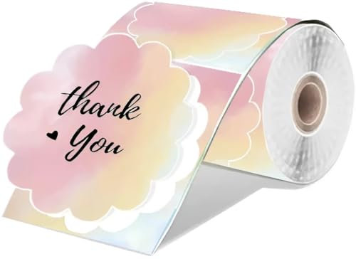 ELECTRONICA 4U Selbstklebende Etiketten Ersatz für Phomemo M110 M200 M220 M221 50x50 (Farbverlauf Flower Rosa)