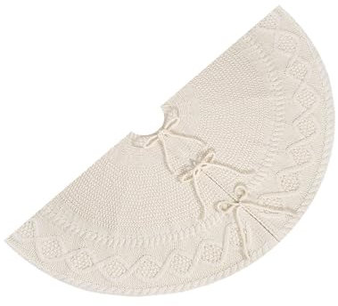Base per albero di Natale lavorata a maglia, base per albero di Natale, elegante, bianco, piccolo ornamento