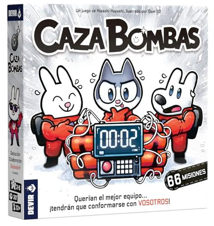 Devir - Caza Bombas, Juego de Mesa, Juego Cooperativo e Interactivo, 2-5 Jugadores, Edad +12 (BGCAZSP)