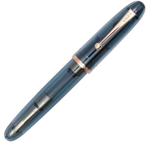 Ranvi Jinhao 9019 Fountain Pen,Medium Nib Office Writing Ink Pen with Converter(Transparent Blue)