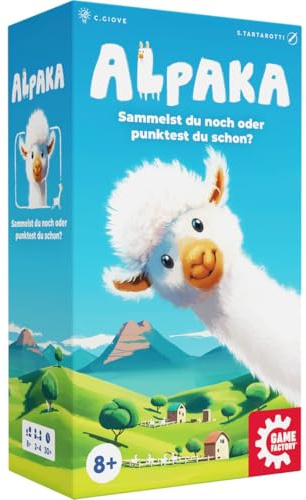 Game Factory 646052 Alpaka, Fluffy Animals, tierisches Deckbauspiel | Familienspiel für 2-4 Personen ab 8 Jahren, Kartenspiel, Gesellschaftsspiel
