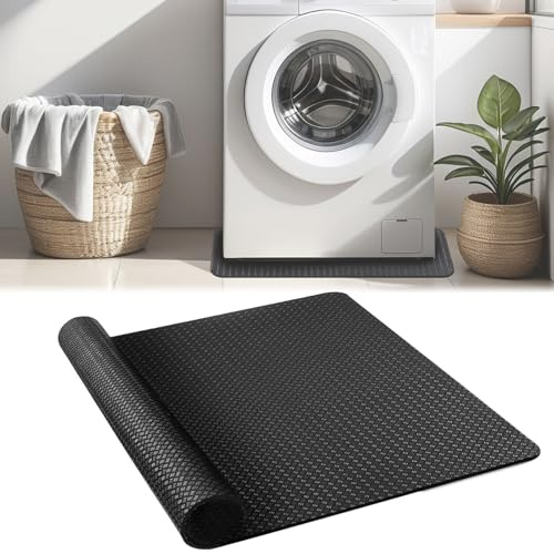 Alfombrilla antivibración 60 x 60 cm para lavadora, alfombrilla antideslizante de silicona de doble cara para secadora, frigorífico, equipo de fitness, resistente al agua y reducción de ruido