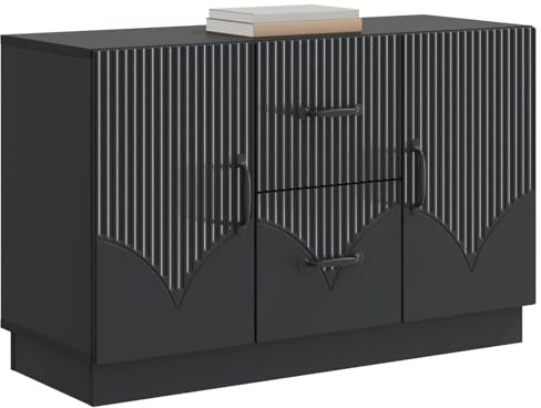 vidaXL Sideboard Schwarz 89 x 34,5 x 57 cm Holzwerkstoff, Lösungen für Wohnraum-Storage, moderner Sideboard, große Ablage für saisonale Dinge, praktisches Design, Möbel