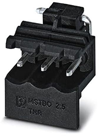 PHOENIX CONTACT MSTBO 2,5/3 G1L THRR44 BK Leiterplattengrundleiste, 2.5mm² Nennquerschnitt, 3 Anzahl der Potenziale, MSTBO 2.5/..-G1L Artikelfamilie, 5mm Rastermaß, Schwarz, 170 Stück