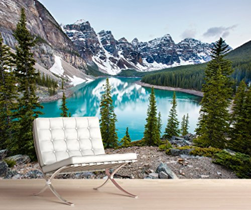 StickersWall Mountain Water Lakeside Landscape Nature Scenery Wall Mural Photo Wallpaper Picture Self Adhesive 1096 (342cm(W) x 242cm(H))