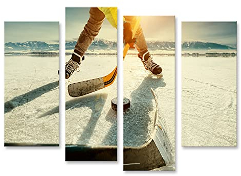 islandburner Bild auf Leinwand Eishockey Spiel Auf See Bilder Wandbilder Poster