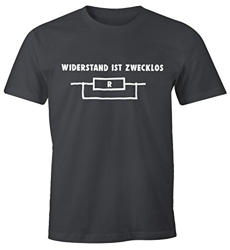 MoonWorks Widerstand ist zwecklos Shirt Herren T-Shirt dunkelgrau M