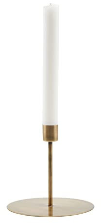 House Doctor Kerzenständer, Anit, h: 12 cm, Dm: 13 cm, Eisen, Antikes Messing
