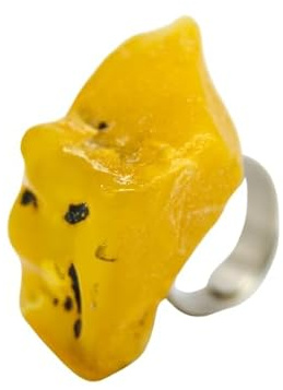 Ring Bernstein GELB Silber 925 Modern Geschenk NEU R4