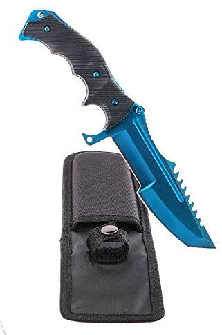 ariknives - Huntsman Knife Counter Skin Knife CS GO Strike Messe Jagdmesser taktisches Überlebens Camping Werkzeug (Blue Steel)