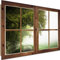 Feeby - Wandbilder Wohnzimmer 90x60 cm, Deko Paneel Bilder, Bilder für Schlafzimmer, Echter Gemalter Effekt, Moderne Wanddeko, Gemälde - Fenster 3D, Rustikal Natur - Grün