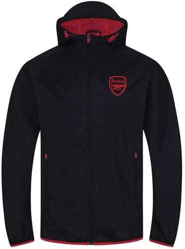 Arsenal FC officiel - Coupe-vent/Imperméable thème football - homme - noir/capuche à visière - XL