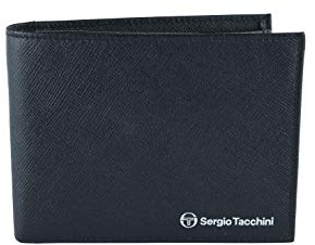 Sergio Tacchini Portefeuille slim pour homme en cuir véritable, avec fentes porte-cartes