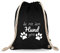 Turnbeutelliebe® Turnbeutel mit Spruch - Die mit dem Hund geht - Baumwolle schwarz - Sportbeutel - Rucksack - Stoffbeutel - ca. 12 Liter - 37 x 46 cm