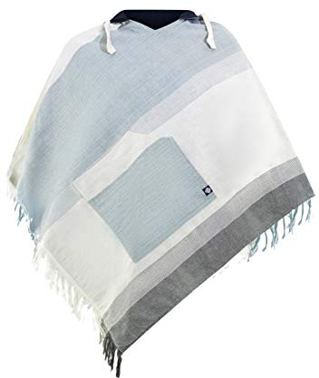 virblatt - Poncho Herren & Poncho Damen | Baumwolle | Herren Poncho mit Kapuze | Wendefunktion | Poncho Sommer Cape Goa