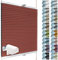 SchattenFreude Waben-Plissee für Fenster | 100% verdunkelnd/Blackout | Mit Klemm-Haltern | Klemmfix ohne Bohren | Rot (Weiße Rückseite), Breite: 40cm x Höhe: 100cm