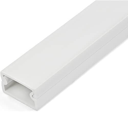 StarTech.com Cable Management | 3/4(19mm)W x 3/8(11mm)H, With Adhesive Tape & Cover, PVC Network/Power Cord Hider/Wall Wire Duct, Max 6 Cables, UL Listed