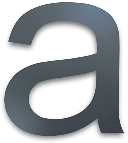 MOLVCE Stainless Steel Door Numbers, 6 inch Modern House Numbers, Floating House Signs for Outside, House Number Sign Screw On for Home, Address, Mailbox, Font Arial, Anthracite Gray - Letter a