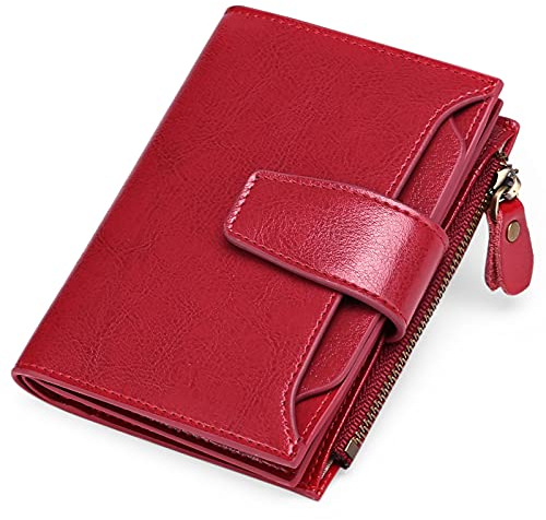 SENDEFN Portefeuille Femme Cuir Porte Monnaie Femme Fermeture Eclaire, Portefeuille et Porte Carte Femme RFID Blocage