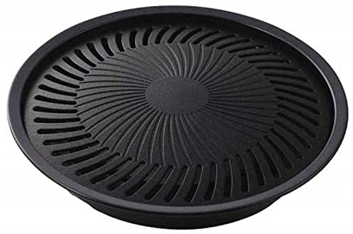 Iwatani Placa Barbacoa Pequeña Redonda de Acero de Aleación y Aluminio Negra
