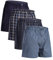 DANISH ENDURANCE Boxers Tissés pour Hommes, 100% Coton Bio, Caleçon en Coton Lot de 4 ou 6, Mélange Assorti Bleu/Gris Lot de 4, M