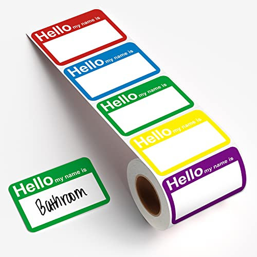 LKXSPLABE Namensschild-Etiketten, 400 Aufkleber, Hello My Name is, 5 Farben, personalisierte Aufkleber