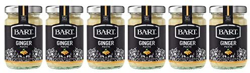 BART Paste Ginger Paste Jar - Pack of 6 x 95g - Instant Intense Ginger Flavour for Food - Vegan & Gluten Free