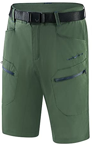 Black Crevice Herren Trekking Shorts, Forest Green/Steel Blue, S