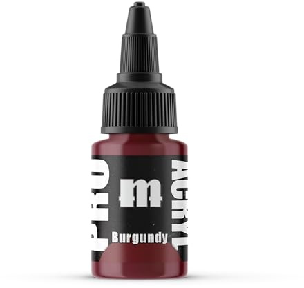 PRO Acryl 22ml Acrylic Paint - Non-Toxic Acrylic Paint for Miniatures and Wargames - Compatible with Both Brush and Airbrush Techniques - Burgundy