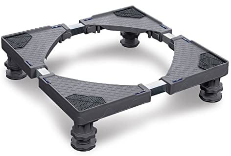 XMTECH Verstellbare Waschmaschine Sockel, Waschmaschinen Untergestell Unterschrank Beweglich Sockel für Kühlschrank, Trockner & Waschmaschine, （45-75cm）- 4 Füße, Gray
