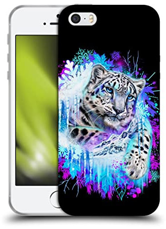 Head Case Designs Offizielle Sheena Pike Der Geist des Schneeleoparden Große Katzen Soft Gel Handyhülle Hülle kompatibel mit Apple iPhone 5 / iPhone 5s / iPhone SE 2016
