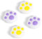 DLseego Mignon Thumb Grip Covers,Souple Silicone Cat Paw Analogique Stick Caps Hand Bouton Grip,Thumbstick Poignée Capuchons Compatible avec Joy Con Switch Lite/Switch OLED-Violet et Jaune
