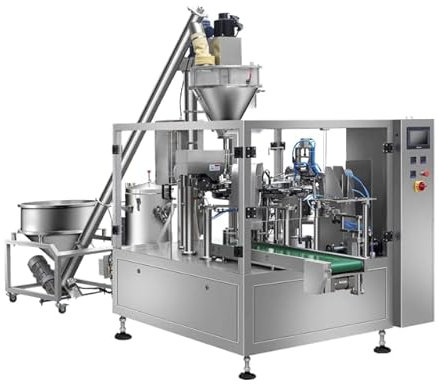 High speed rotary doypack pouch packaging machine for snacks chips nuts