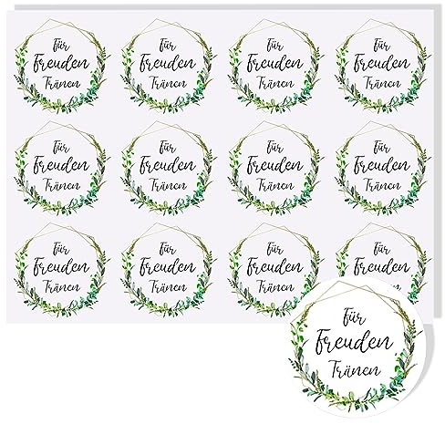Sticker Für Freuden Tänen 60 Stück Aufkleber Runde Blumen Floral Etiketten Verpackung 4cm für Hochzeit Gästebuch Einladungen Dankeskarten Souvenirs Geburtstag Geschenke Deko