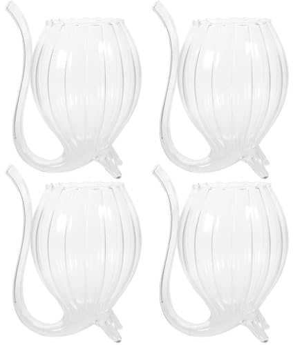 Port Sippers Sipping Cocktail Glasses 4pcs Creative Vampire with Built-in Straw 300ml Creative Clear Martini Drinking Cups for Cocktail Wine Juice Whiskey Home Bar Party Club Glassware