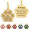 Hundemarke mit gravur personalisiert Adressanhänger hund pfotenform 30mm Hundeanhänger viele farben für kleine und mittlere haustiere, niedliche Pfotenförmige Haustier ID Tag(Gold)