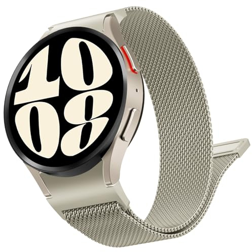 Metal Armband für Samsung Galaxy Watch 7 6 5 4 40mm 44mm, Edelstahl Milanese Band für Galaxy Watch 6 Classic 47mm 43mm/5 Pro 45mm Frauen Herren Uhrenarmband