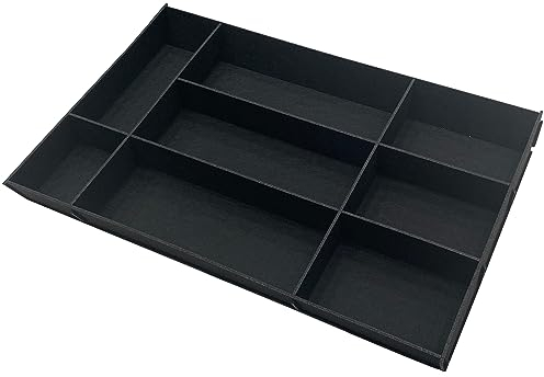 KD Essentials Besteckkasten aus Filz, Besteck-Schubladen-Organizer – Küchen Organizer & Trenner für Gabel, Messer, Löffel und andere Utensilien in der Schublade – 8 anpassbare Fächer, 48×32 cm, grau