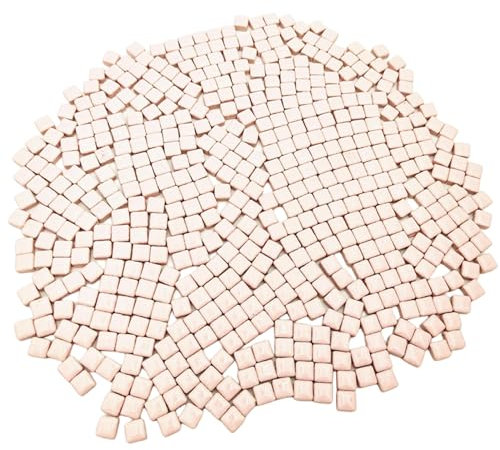 Lot de 500 carreaux de mosaïque carrés en céramique - 500 g - 1 x 1 cm - Pour les amateurs de projets de mosaïque et de décoration d'intérieur - Rose