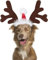 Mfsdai Hund Weihnachten Rentier Geweih Hundemütze Kopfschmuck, Verstellbare Weihnachtshaarreif Hunde Weihnachtskostüm Zubehör für Mittlere und Große Hunde