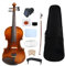 WUQIMUSC Violine in 1/4-Größe für Kinder, Anfänger, Geigen-Set, Massivholz mit Koffer, Bogen, Kolophonium, Stimmgerät, Schulterstütze und zusätzlichen Saiten
