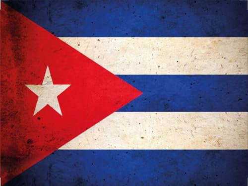 Ontrada Holzschild 30x40cm Flagge Kuba Cuba Fahne Holz Schild