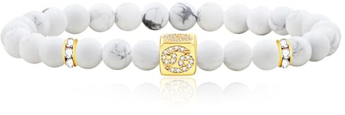 Uloveido Sternzeichen-Armband für Damen und Herren, natürlicher weißer Howlith-Stein, Sternzeichen, Sternbild, Horoskop-Armband, Geburtstagsgeschenk für Mädchen, Jungen, beste Freunde, YA4647